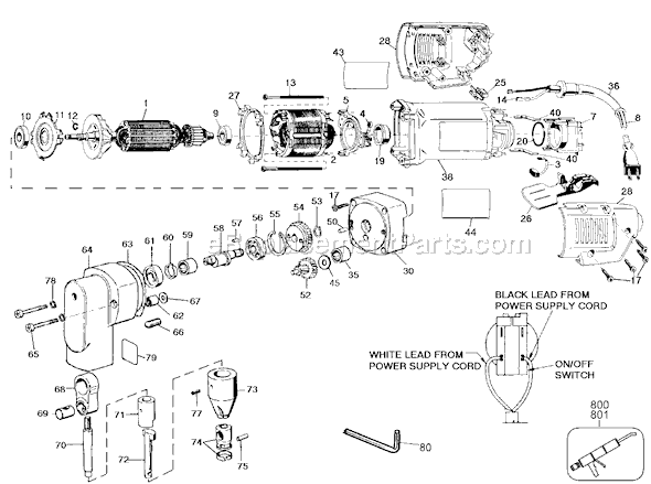 Page A Diagram and Parts List for 3254 Type 100 Black and Decker Nibbler & Shears